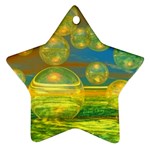 Golden Days, Abstract Yellow Azure Tranquility Star Ornament (Two Sides)