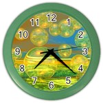 Golden Days, Abstract Yellow Azure Tranquility Wall Clock (Color)