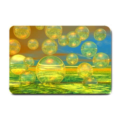 Golden Days, Abstract Yellow Azure Tranquility Small Door Mat from ArtsNow.com 24 x16  Door Mat