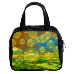 Golden Days, Abstract Yellow Azure Tranquility Classic Handbag (Two Sides) from ArtsNow.com Front