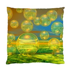 Golden Days, Abstract Yellow Azure Tranquility Cushion Case (Two Sided)  from ArtsNow.com Back