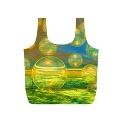 Golden Days, Abstract Yellow Azure Tranquility Reusable Bag (S) from ArtsNow.com Back