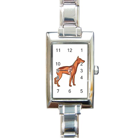 Doberman Rectangular Italian Charm Watch from ArtsNow.com Front