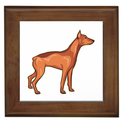 Doberman Framed Tile from ArtsNow.com Front