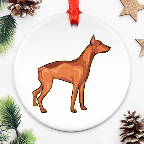 Doberman Ornament (Round) from ArtsNow.com Front