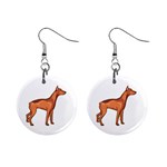 Doberman 1  Button Earrings