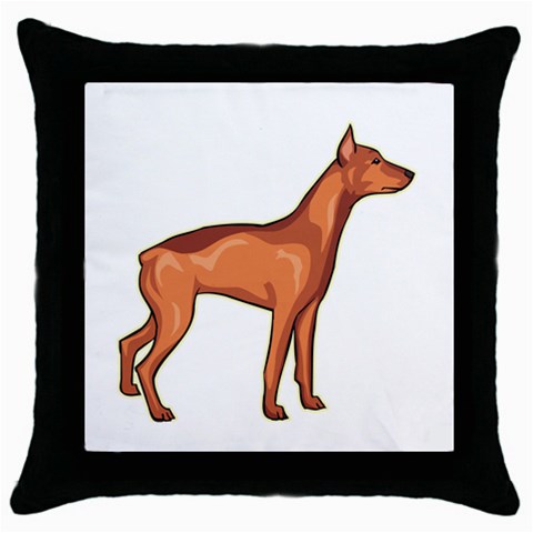 Doberman Throw Pillow Case (Black) from ArtsNow.com Front