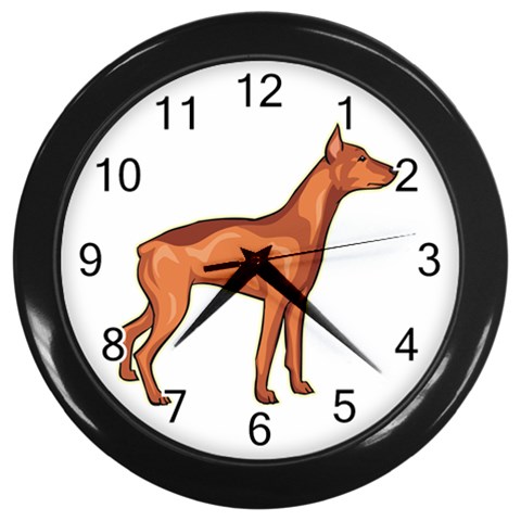 Doberman Wall Clock (Black) from ArtsNow.com Front