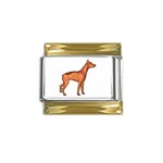 Doberman Gold Trim Italian Charm (9mm)