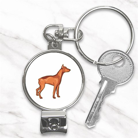 Doberman Nail Clippers Key Chain from ArtsNow.com Front