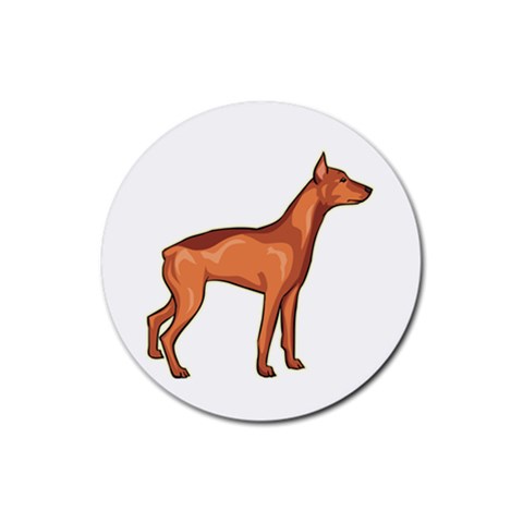 Doberman Rubber Coaster (Round) from ArtsNow.com Front