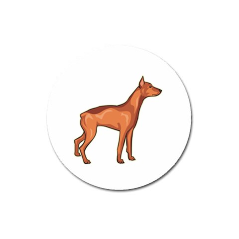 Doberman Magnet 3  (Round) from ArtsNow.com Front