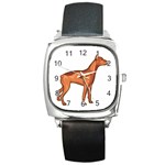 Doberman Square Metal Watch