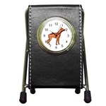 Doberman Pen Holder Desk Clock