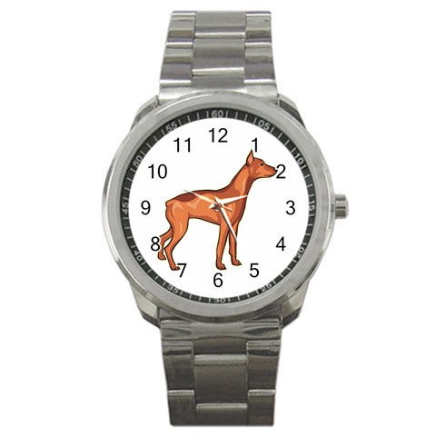 Doberman Sport Metal Watch from ArtsNow.com Front