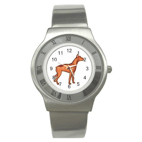 Doberman Stainless Steel Watch from ArtsNow.com Front