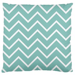 Blue And White Chevron Large Cushion Case (Two Sided)  from ArtsNow.com Front