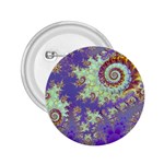 Sea Shell Spiral, Abstract Violet Cyan Stars 2.25 Button Sea Shell Spiral, Abstract Violet Cyan Stars 2.25 Button