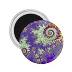 Sea Shell Spiral, Abstract Violet Cyan Stars 2.25  Button Magnet