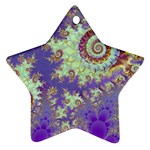 Sea Shell Spiral, Abstract Violet Cyan Stars Star Ornament Sea Shell Spiral, Abstract Violet Cyan Stars Star Ornament