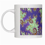 Sea Shell Spiral, Abstract Violet Cyan Stars White Coffee Mug