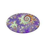 Sea Shell Spiral, Abstract Violet Cyan Stars Sticker 100 Pack (Oval)