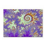 Sea Shell Spiral, Abstract Violet Cyan Stars A4 Sticker 10 Pack