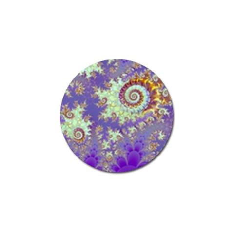 Sea Shell Spiral, Abstract Violet Cyan Stars Golf Ball Marker 10 Pack from ArtsNow.com Front