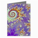Sea Shell Spiral, Abstract Violet Cyan Stars Greeting Card Sea Shell Spiral, Abstract Violet Cyan Stars Greeting Card