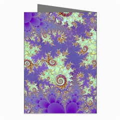 Sea Shell Spiral, Abstract Violet Cyan Stars Greeting Card (8 Pack) from ArtsNow.com Right