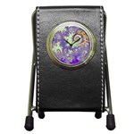 Sea Shell Spiral, Abstract Violet Cyan Stars Stationery Holder Clock Sea Shell Spiral, Abstract Violet Cyan Stars Stationery Holder Clock