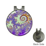 Sea Shell Spiral, Abstract Violet Cyan Stars Hat Clip with Golf Ball Marker Sea Shell Spiral, Abstract Violet Cyan Stars Hat Clip with Golf Ball Marker