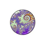 Sea Shell Spiral, Abstract Violet Cyan Stars Golf Ball Marker (for Hat Clip)