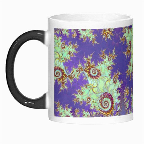 Sea Shell Spiral, Abstract Violet Cyan Stars Morph Mug from ArtsNow.com Left