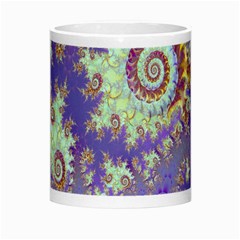 Sea Shell Spiral, Abstract Violet Cyan Stars Morph Mug from ArtsNow.com Center