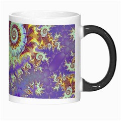 Sea Shell Spiral, Abstract Violet Cyan Stars Morph Mug from ArtsNow.com Right