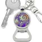 Sea Shell Spiral, Abstract Violet Cyan Stars Bottle Opener Key Chain Sea Shell Spiral, Abstract Violet Cyan Stars Bottle Opener Key Chain