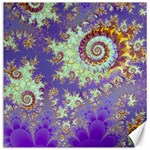 Sea Shell Spiral, Abstract Violet Cyan Stars Canvas 12  x 12  (Unframed)