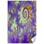 Sea Shell Spiral, Abstract Violet Cyan Stars Canvas 24  x 36  (Unframed)