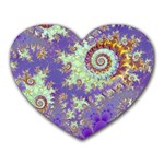 Sea Shell Spiral, Abstract Violet Cyan Stars Mouse Pad (Heart)