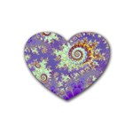 Sea Shell Spiral, Abstract Violet Cyan Stars Drink Coasters 4 Pack (Heart) Sea Shell Spiral, Abstract Violet Cyan Stars Drink Coasters 4 Pack (Heart)