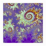 Sea Shell Spiral, Abstract Violet Cyan Stars Glasses Cloth (Medium)