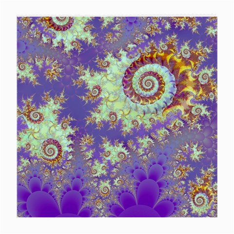 Sea Shell Spiral, Abstract Violet Cyan Stars Glasses Cloth (Medium, Two Sided) from ArtsNow.com Front