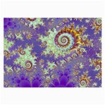 Sea Shell Spiral, Abstract Violet Cyan Stars Glasses Cloth (Large) Sea Shell Spiral, Abstract Violet Cyan Stars Glasses Cloth (Large)