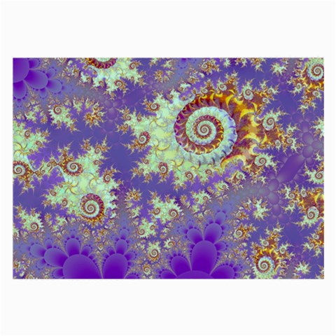 Sea Shell Spiral, Abstract Violet Cyan Stars Glasses Cloth (Large, Two Sided) from ArtsNow.com Back