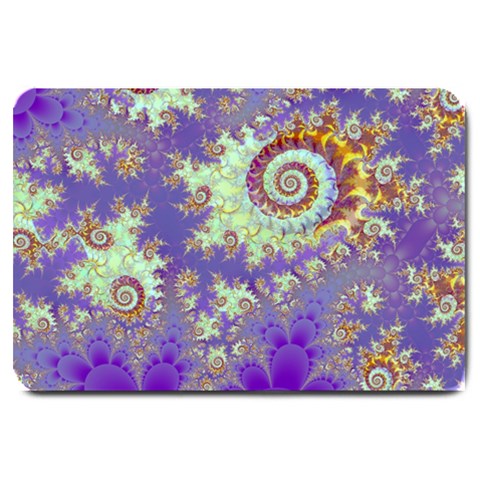 Sea Shell Spiral, Abstract Violet Cyan Stars Large Door Mat from ArtsNow.com 30 x20  Door Mat