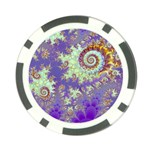 Sea Shell Spiral, Abstract Violet Cyan Stars Poker Chip Sea Shell Spiral, Abstract Violet Cyan Stars Poker Chip