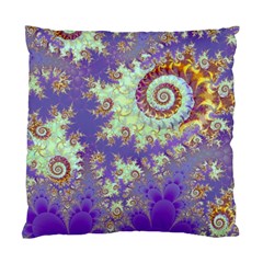 Sea Shell Spiral, Abstract Violet Cyan Stars Cushion Case (Two Sided)  from ArtsNow.com Back