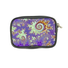 Sea Shell Spiral, Abstract Violet Cyan Stars Coin Purse from ArtsNow.com Back