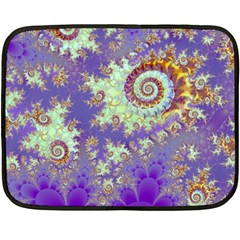 Sea Shell Spiral, Abstract Violet Cyan Stars Mini Fleece Blanket (Two Sided) from ArtsNow.com 35 x27  Blanket Front